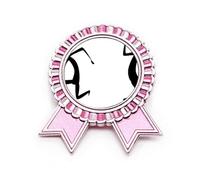 Spilla a forma di totem dell'Egitto e affresco divertente, rosa, per vincitore del premio, Medio, Metallo