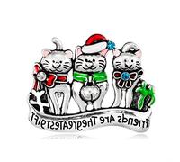 Spilla a forma di tre gatti, per Capodanno, Natale, sciarpa, corpetto per matrimonio, festa antica, bella e attraente