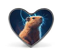 Spilla a forma di tuono e capibara, distintivo a cuore, bottone, cravatta, risvolto, zaino, decorazione per uomo e donna