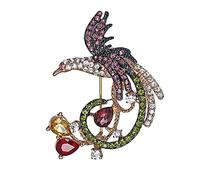 Spilla a forma di uccellino con strass di cristallo, per donne e adolescenti, gioielli per balli studenteschi, matrimoni, feste, uso quotidiano, bella e intelligente