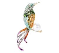 Spilla a forma di uccello in lega leggera con perle dettagliata, accessorio versatile per cappotti, sciarpe, eventi formali, spilla vintage a forma di uccello, idea regalo, One Size, come descritto