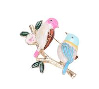Spilla a forma di uccello su ramo di ispirazione coreana alla moda, smaltata, accessorio alla moda, cappotti, scialli, occasioni speciali, elegante gioiello per uccelli, Misura unica, come descritto
