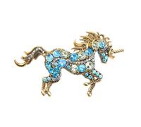 Spilla a forma di unicorno, in metallo robusto, accessorio artistico per un guardaroba alla moda, elegante accessorio a forma di unicorno, One Size, come descritto
