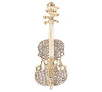 Spilla A Forma Di Violino Per Donna, Elegante In Lega Oro | Dettagli Cristalli e Smalto, per Camicia e Abito, Idea Regalo Musicale per Concerti e Palco