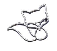Spilla a forma di volpi cave, elegante, in metallo, unisex, adatta per donne e uomini, struttura in lega per abiti alla moda, gioielli alla moda da donna, Misura unica, come descritto