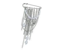 Spilla a frangia in lega alla moda, diametro 5 cm, staccabile, accessorio per giacche, camicie e abbigliamento, Misura unica, come descritto