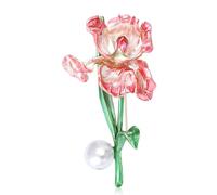 Spilla a goccia di iris con perle dettaglio gioielli versatili madre amica formale unisex perle pianta pin, Misura unica, come descritto