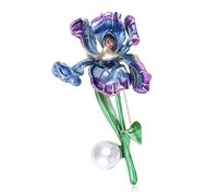 Spilla a goccia di iris con perle dettaglio gioielli versatili madre amica formale versatile smalto pin per abiti, Misura unica, come descritto