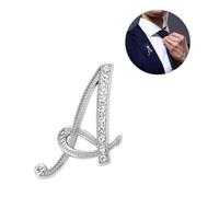 Spilla a Lettera in Lega Color Argento per Colletto di Camicia | Gioielli da Colletto, Lettere in Metallo, Stile Chic, Abbinabile a Diversi Capi, per Blusa e Altri Capi