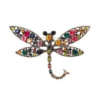 Spilla a libellula cava in lega per un outfit elegante valorizzazione stili retrò portatile per uso quotidiano verde colorato disegni cavi spilla, Misura unica, come descritto