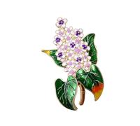 Spilla a lunga durata a forma di ortensia in lega smaltata che resiste allo sbiadimento e mantiene la lucentezza realizzata per durare nel tempo, Misura unica, come descritto