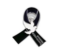 Spilla a nastro commemorativa per la consapevolezza da donna, 2,8x2,5 cm spilla smaltata bianca nera, accessorio elegante per occasioni quotidiane e formali, gioielli alla moda