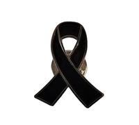 Spilla a nastro nero per funerali, spilla commemorativa in lutto, smaltata, spilla per funerali, spilla per funerali, spilla nera, 1PCS, Metallo