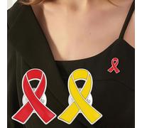 Spilla a nastro, spilla gialla con nastro, spilla per la sensibilizzazione sul cancro, per la pace, amore, speranza, AIDS, spilla per risvolto per la salute, unisex, per campagna di sensibilizzazione