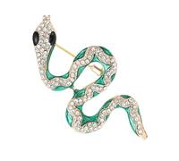 Spilla a serpente con strass, spilla a serpente verde, spilla a serpente in smalto verde Pin di serpente di strass, Accessori per gioielli Spilla donna alla moda creativa p
