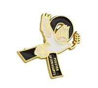 Spilla a spilla sicura con dettagli di pace e fiocco. Design elegante Distintivo per il tempo libero Abiti Professionali Chiusura sicura Uccello risvolto, Taglia unica, come descritto