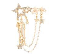 Spilla a stella a cinque punte con frange moderne e accessorio con pietre scintillanti da indossare tutti i giorni o come accessorio spilla per occasioni speciali