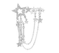 Spilla a stella a cinque punte con frange moderne e accessorio con pietre scintillanti da indossare tutti i giorni o come accessorio spilla per occasioni speciali