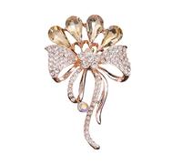 Spilla a tema floreale con strass multifunzionali, gioielli accentati per elevare qualsiasi insieme, adatta per varie occasioni, spilla impreziosita con cristalli, Misura unica, come descritto