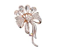 Spilla a tema floreale con strass multifunzionali, gioielli accentati per elevare qualsiasi insieme, adatta per varie occasioni, elegante spilla a forma di fiore, Misura unica, come descritto
