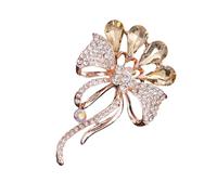 Spilla a tema floreale con strass multifunzionali, gioielli accentati per elevare qualsiasi insieme, adatta per varie occasioni, spilla impreziosita con cristalli, One Size, come descritto