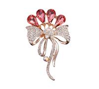 Spilla a tema floreale con strass multifunzionali, gioielli accentati per elevare qualsiasi insieme, adatta per varie occasioni, spilla impreziosita con cristalli, One Size, come descritto