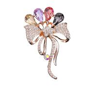 Spilla a tema floreale con strass multifunzionali, gioielli accentati per elevare qualsiasi insieme, adatta per varie occasioni, spilla impreziosita con cristalli, One Size, come descritto