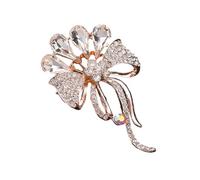 Spilla a tema floreale con strass multifunzionali, gioielli accentati per elevare qualsiasi insieme, adatta per varie occasioni, spilla impreziosita con cristalli, Misura unica, come descritto