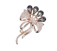 Spilla a tema floreale con strass multifunzionali, gioielli accentati per elevare qualsiasi insieme, adatta per varie occasioni, spilla impreziosita con cristalli, Misura unica, come descritto