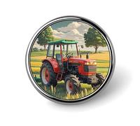 Spilla a tema trattore da 2,5 cm, spille da bavero in metallo personalizzate, spilla rotonda leggera, eleganti distintivi a bottone, spille smaltate divertenti per camicie, giacche, borse e regali