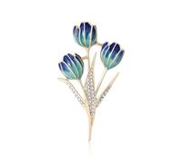 Spilla a tulipano smaltata color oro con strass floreali eleganti ispirati alla natura, gioielli regalo per donne