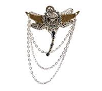 Spilla ad ala con ingranaggio Steampunk Spilla Pin Distintivi Multiuso Fermaglio per capelli Donna Gioielli Decorativi Punk Decorazioni per capelli Halloween Pin, Misura unica, come descritto