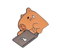 Spilla alla moda a forma di capibara divertente spilla unica in metallo a forma di animale Bagde per l'uso quotidiano o occasioni speciali Accessorio alla moda per feste Capybara, Misura unica, come