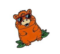 Spilla alla moda a forma di Capybaras per le donne fatta a mano animale risvolto pin sofisticato corpetto distintivo accessorio anime, Misura unica, come descritto