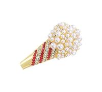 Spilla alla moda a forma di cono gelato con perline di cristallo scintillanti, decorazione per cappotto, accessori per abbigliamento, versatile