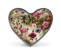 Spilla alla moda con fiori selvatici in fiore da giardino - Silhouette di alce selvatico, spille a forma di cuore in smalto da 1 pollice, spille da bavero in metallo per uomini e donne, spilla decorat