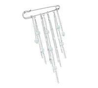 Spilla alla moda con frange in lega, diametro 5 cm, staccabile, accessorio ornamentale per giacche e camicie, con nappe alla moda, Misura unica, come descritto