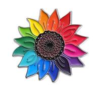 Spilla alla moda con girasoli arcobaleno in lega robusta, accessorio per gioielli aggiunge calore ed eleganza a qualsiasi abbigliamento, per l'uso quotidiano e regali dell'amicizia