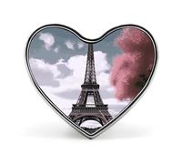 Spilla alla moda con la Torre Eiffel - Cavalli bianchi e neri, 1 pollice, graziosi distintivi a forma di cuore in smalto, spille in metallo per uomo e donna, spilla decorativa in metallo per cappelli,