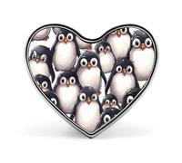 Spilla alla moda con schizzi di simpatici pinguini - Immagini di gatti criminali, spille a forma di cuore in smalto da 1 pollice, spille da bavero in metallo per uomini e donne, spilla decorativa in m