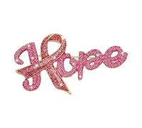 Spilla alla moda con strass impreziosita da lettere che simboleggiano speranza e forza gioielli spilla alla moda per carcinoma mammario, One Size, come descritto
