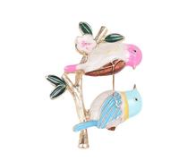 Spilla alla moda di ispirazione coreana a forma di uccello su ramo, smaltata, accessorio alla moda, cappotti, scialli, occasioni speciali, adorabile accessorio per uccelli, One Size, come descritto