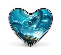 Spilla alla moda Dragon King - Due fenici in inverno, spille a forma di cuore smaltate da 1 pollice, spille in metallo per uomo e donna, spilla decorativa in metallo per cappelli, camicie, borse, giac