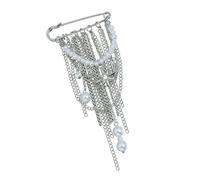 Spilla alla moda in lega con frangia, diametro 5 cm, rimovibile, accessorio decorativo per giacche e camicie, spilla professionale, One Size, come descritto