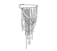 Spilla alla moda in lega con frangia, diametro 5 cm, rimovibile, accessorio decorativo per giacche e camicie, spilla leggera, Misura unica, come descritto