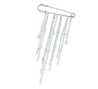 Spilla alla moda in lega con frangia, diametro 5 cm, staccabile, accessorio ornamentale per giacche e camicie, spilla in lega, One Size, come descritto