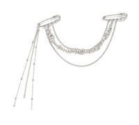 Spilla alla moda lunga con perline di cristallo, elegante decorazione per giacche, festival musicali e uso quotidiano, elegante distintivo sul petto, One Size, come descritto