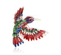 Spilla alla moda per pappagalli in lega con rivestimento vivace comodo da indossare occasioni protette dall'ossidazione scintillanti colibrì banchetti, Taglia unica, come descritto