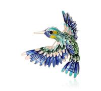 Spilla alla moda per pappagalli in lega con rivestimento vivace comodo da indossare occasioni protette dall'ossidazione scintillanti colibrì banchetti, Taglia unica, come descritto