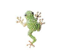 Spilla animale alla moda con cristallo verde abbellimento scintillante rane Pin Accessori da donna alla moda gioielli spille animali verdi gioielli, Misura unica, come descritto